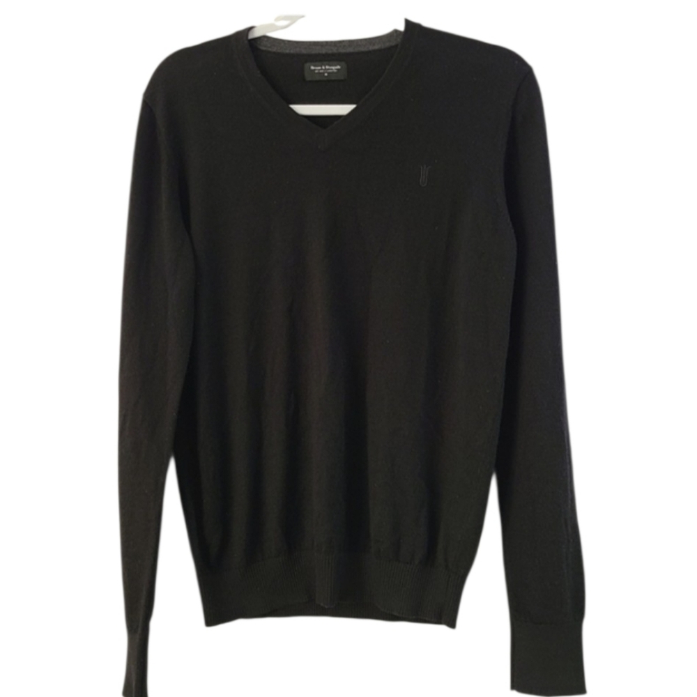 Bruun & Stengade Men’s Wool Blend V-Neck Long Sleeve Sweater Size M